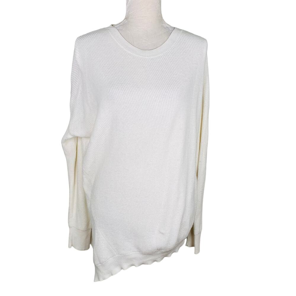 Athleta Asymmetrical Rest Day Crewneck Sweater Small Ivory